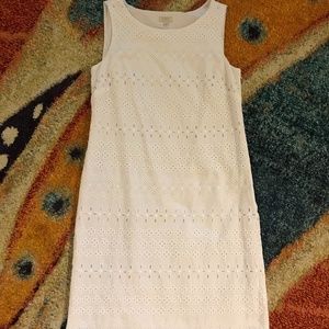 Talbots White Eyelet Dress, Lined, Size 8